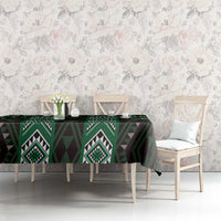 New Zealand Aotearoa Tablecloth Green Poutama With Taniko Pattern LT05 - Polynesian Pride