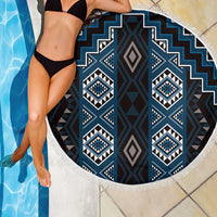 New Zealand Aotearoa Beach Blanket Blue Poutama With Taniko Pattern LT05 - Polynesian Pride