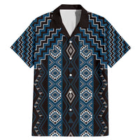New Zealand Aotearoa Family Matching Mermaid Dress and Hawaiian Shirt Blue Poutama With Taniko Pattern LT05