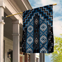 New Zealand Aotearoa Garden Flag Blue Poutama With Taniko Pattern LT05 House Flag Blue - Polynesian Pride