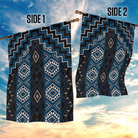 New Zealand Aotearoa Garden Flag Blue Poutama With Taniko Pattern LT05 - Polynesian Pride