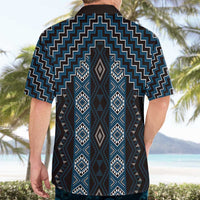 New Zealand Aotearoa Hawaiian Shirt Blue Poutama With Taniko Pattern LT05 - Polynesian Pride