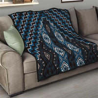 New Zealand Aotearoa Quilt Blue Poutama With Taniko Pattern LT05