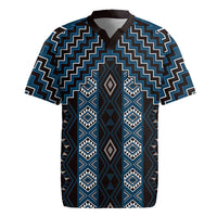 New Zealand Aotearoa Rugby Jersey Blue Poutama With Taniko Pattern LT05