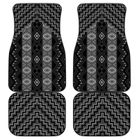 New Zealand Aotearoa Car Mats Black Poutama With Taniko Pattern LT05 - Polynesian Pride