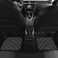 New Zealand Aotearoa Car Mats Black Poutama With Taniko Pattern LT05 Set 2pcs - Back Black - Polynesian Pride