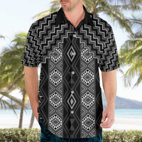 New Zealand Aotearoa Hawaiian Shirt Black Poutama With Taniko Pattern LT05 - Polynesian Pride