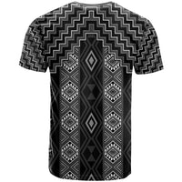 New Zealand Aotearoa T Shirt Black Poutama With Taniko Pattern LT05 - Polynesian Pride
