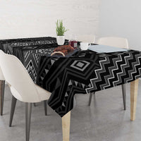 New Zealand Aotearoa Tablecloth Black Poutama With Taniko Pattern LT05 - Polynesian Pride