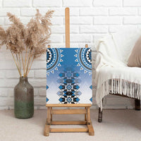 New Zealand Canvas Wall Art Poutama Mix Blue Taniko Inspired Art LT05 - Polynesian Pride