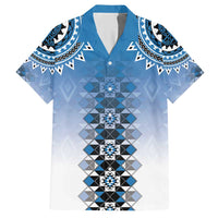 New Zealand Hawaiian Shirt Poutama Mix Blue Taniko Inspired Art LT05 Blue - Polynesian Pride