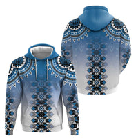 New Zealand Hoodie Poutama Mix Blue Taniko Inspired Art LT05 - Polynesian Pride