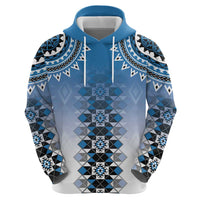 New Zealand Hoodie Poutama Mix Blue Taniko Inspired Art LT05 - Polynesian Pride