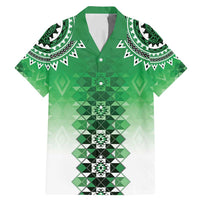 New Zealand Family Matching Mermaid Dress and Hawaiian Shirt Poutama Mix Green Taniko Inspired Art LT05