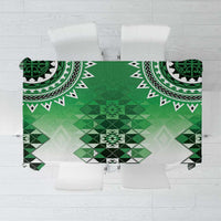 New Zealand Tablecloth Poutama Mix Green Taniko Inspired Art LT05 Green - Polynesian Pride