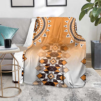New Zealand Blanket Poutama Mix Orange Taniko Inspired Art LT05 - Polynesian Pride