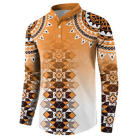 New Zealand Button Sweatshirt Poutama Mix Orange Taniko Inspired Art LT05 - Polynesian Pride