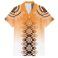 New Zealand Family Matching Puletasi and Hawaiian Shirt Poutama Mix Orange Taniko Inspired Art LT05