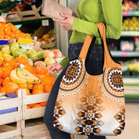 New Zealand Grocery Bag Poutama Mix Orange Taniko Inspired Art LT05 - Polynesian Pride