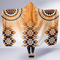 New Zealand Hooded Blanket Poutama Mix Orange Taniko Inspired Art LT05 One Size Orange - Polynesian Pride