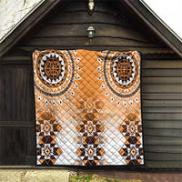 New Zealand Quilt Poutama Mix Orange Taniko Inspired Art LT05