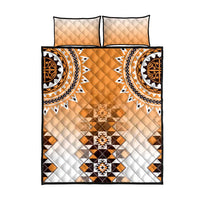 New Zealand Quilt Bed Set Poutama Mix Orange Taniko Inspired Art LT05