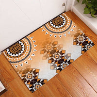 New Zealand Rubber Doormat Poutama Mix Orange Taniko Inspired Art LT05 - Polynesian Pride