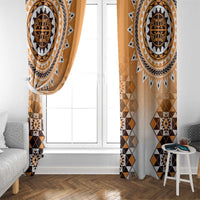 New Zealand Window Curtain Poutama Mix Orange Taniko Inspired Art LT05 - Polynesian Pride
