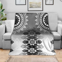 New Zealand Blanket Poutama Mix Gray Taniko Inspired Art LT05 - Polynesian Pride