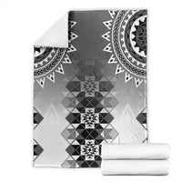 New Zealand Blanket Poutama Mix Gray Taniko Inspired Art LT05 - Polynesian Pride