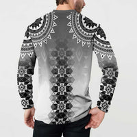 New Zealand Button Sweatshirt Poutama Mix Gray Taniko Inspired Art LT05 - Polynesian Pride
