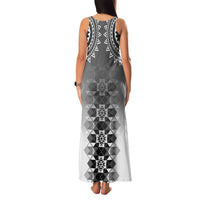 New Zealand Family Matching Tank Maxi Dress and Hawaiian Shirt Poutama Mix Gray Taniko Inspired Art LT05