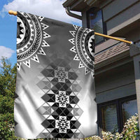 New Zealand Garden Flag Poutama Mix Gray Taniko Inspired Art LT05 - Polynesian Pride