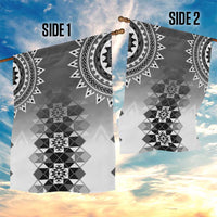 New Zealand Garden Flag Poutama Mix Gray Taniko Inspired Art LT05 - Polynesian Pride