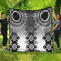 New Zealand Quilt Poutama Mix Gray Taniko Inspired Art LT05