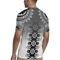 New Zealand Rugby Jersey Poutama Mix Gray Taniko Inspired Art LT05