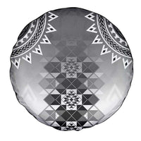 New Zealand Spare Tire Cover Poutama Mix Gray Taniko Inspired Art LT05 - Polynesian Pride