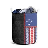 Samoa Flag Laundry Basket Ula Fala With Samoan Siapo LT05 - Polynesian Pride