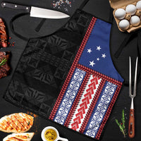 Samoa Flag Apron Ula Fala With Samoan Siapo LT05 Black - Polynesian Pride