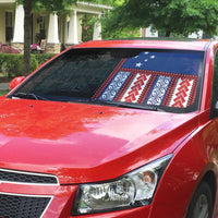 Samoa Flag Auto Sun Shade Ula Fala With Samoan Siapo - Polynesian Pride