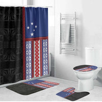 Samoa Flag Bathroom Set Ula Fala With Samoan Siapo - Polynesian Pride