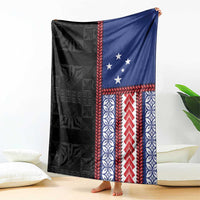 Samoa Flag Blanket Ula Fala With Samoan Siapo - Polynesian Pride