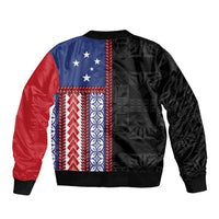Samoa Flag Bomber Jacket Ula Fala With Samoan Siapo - Polynesian Pride