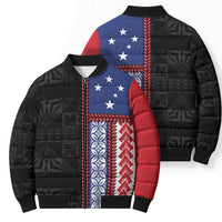 Samoa Flag Bomber Puffer Jacket Ula Fala With Samoan Siapo LT05 - Polynesian Pride