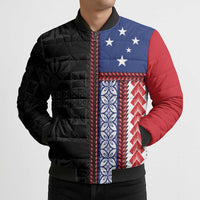 Samoa Flag Bomber Puffer Jacket Ula Fala With Samoan Siapo LT05 - Polynesian Pride