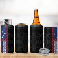 Samoa Flag 4 in 1 Can Cooler Tumbler Ula Fala With Samoan Siapo LT05 - Polynesian Pride