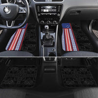 Samoa Flag Car Mats Ula Fala With Samoan Siapo LT05 Set 4pcs Black - Polynesian Pride