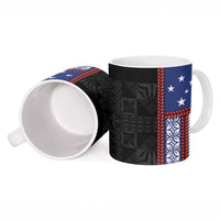 Samoa Flag Ceramic Mug Ula Fala With Samoan Siapo LT05 - Polynesian Pride