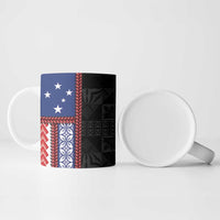 Samoa Flag Ceramic Mug Ula Fala With Samoan Siapo LT05 - Polynesian Pride