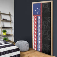 Samoa Flag Door Cover Ula Fala With Samoan Siapo LT05 - Polynesian Pride